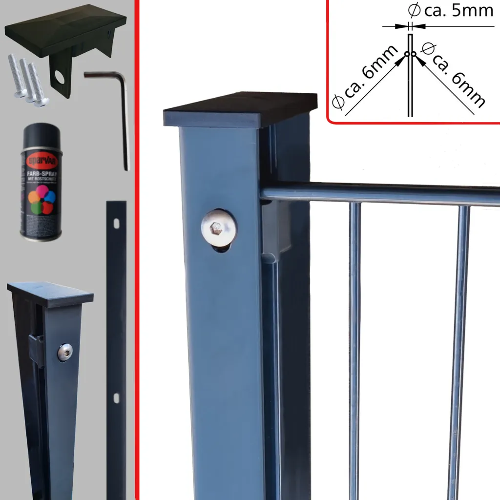 Doppelstabmattenzaun Anthrazit mit Abdeckleiste 6-5-6 Höhe: 1030 mm 90 m